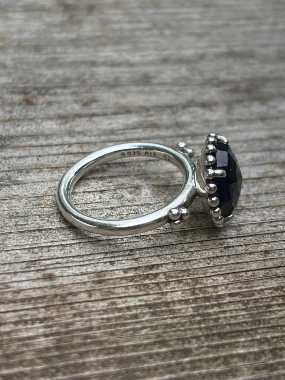 Pandora Sterling Silver Blue Stone Halo Ring - Picture 4 of 6